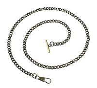 WRITWAA 65cm Metal Pocket Watch Chain T-bar Buckle Retro Style Jeans Belt Chain Key Holder for Men and Women Clothes Decoration (Bronze) Costume Jewellery