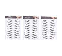 WRITWAA 6D Waterproof Eyebrow Stickers 3pcs Temporary Brow for Makeup Simulated Eyebrow Stickers for Perfectly Defined Brows
