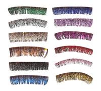 WRITWAA 6Pairs Glitter Colored Fake Eyelashes Makeup Supplies for Eye Makeup Long Bushy Lashes for Halloween Cosplay and Costume Parties