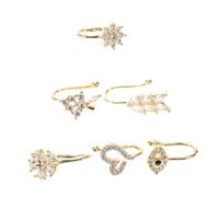 WRITWAA 6pcs Adjustable Clip Nose Ring for Men Women Non Pierced Nose Cuff Leaf Star Moon Designs Fake Jewelry Supply