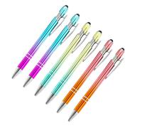 WRITWAA 6pcs Aluminum Gradient Metal Ballpoint Pens with Click Mechanism, 3 Colors X 2pcs, Multi-function Writing Pens for Office, School, and Daily Use