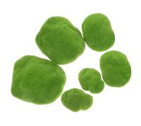 WRITWAA 6PCS Artificial Moss Rocks Faux Green Mossy Stones Decorative Craft Rocks for Indoor Plants Fish Tank Terrariums Miniature Gardens DIY Floral Arrangements