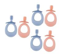 WRITWAA 6pcs Boys and Girls Oral Care Brush Toothbrush Teething Toy Brush for Gums Silicone Bristles Non-Slip Handle