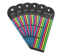 WRITWAA 6Pcs Colorful Reading Tabs Fluorescent Page Marking Strips Long Short for Teachers Annotation and Focus Aid