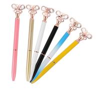 WRITWAA 6Pcs Creative Diamond Metal Ballpoint Pen with Assorted Gradient Colors for Office and School Stationery Supplies Smooth Writing Metal Body Stylish Crystal Design