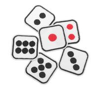 WRITWAA 6pcs Embroidered Iron on Patches Dice Design for Jackets and Cotton Fabrics, Twill Fabric Material with Resist Fading Feature, for Decorating and DIY Creativity Booster