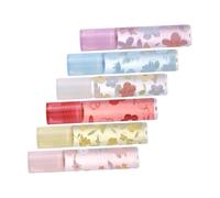 WRITWAA 6pcs Floral Flavored Lip Gloss Set Lip Oil Gloss Set Non-Fading Supplies for Women Girls Teens