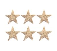 WRITWAA 6pcs Golden Star Iron on Patches with Glitter Sequin Appliques for Jeans and Bags, Five Pointed Star Shape with Pet Material and Hot Melt Adhesive, for Stage Costumes and Parties