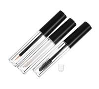WRITWAA 6PCS Matte Black Cap Cosmetic Bottles with Eyelash Brush and Mascara Tube for Lip Gloss Eyeliner Refillable Portable Makeup Containers