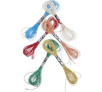 WRITWAA 6pcs Metallic Embroidery Thread Set for Needlework and Hand Embroidery, Fade-Resistant Polyester Floss with Glitter Effect, for Cross Stitch and Friendship Bracelet Making