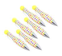 WRITWAA 6pcs Mini Bowling Ballpoint Pens with Creative Stylish Design, Portable and Versatile Use Yellow Plastic and Metal Ballpoint Bowling Pens for Office and Studying, Back to School