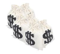 WRITWAA 6pcs Money Drawstring Pouches Canvas Party Favor Bags for Pirate Theme Birthdays Jewelry Candy Storage Durable Lightweight Design Easy to Open and Close