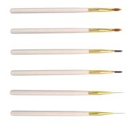 WRITWAA 6Pcs Nail Art Brush Set for Manicure Liner Gradient and Gel Polish Detailing Pens Pointed Nail Art Design Brushes and Home Use