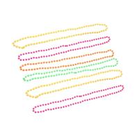 WRITWAA 6pcs Neon Bead Necklaces for 80's Theme Party Accessories Lightweight Plastic Material Portable Carry Design for Hen Night Party Random Color