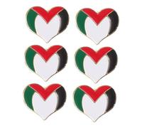 WRITWAA 6pcs Palestine Flag Brooch Metal Pins Palestinian National Flag Clothes Accessories Badge for Backpacks Clothes Jewelry