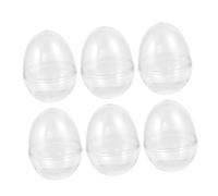 WRITWAA 6PCS Plastic Candy Boxes for Easter Party, Medium Hollow Egg Shape (7x9cm), Reusable Easter Storage and Biscuit Container, Candy Packing Boxes Set