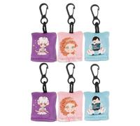 WRITWAA 6pcs Portable Lens Cleaning Cloth: Reusable Eyeglass Wipes with Keychain - Microfiber Wiping Cloth for Glasses Screens Sunglasses