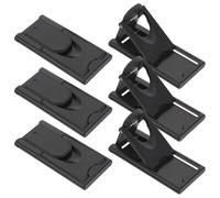 WRITWAA 6PCS Proof Sliding Door Locks for Flat Glass Doors - Black Plastic Safety Latches for Sliding Patio, Closet, and Wardrobe - Security Locks for Home Use