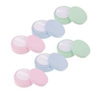 WRITWAA 6pcs Refillable Mini Cosmetic Powder Box with Puff and Tight Lid 5g Plastic Compact Powder Puff Case for Daily Routines and Travel