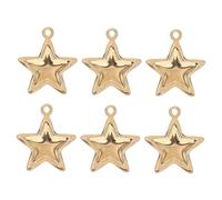 WRITWAA 6pcs Stainless Steel Five-pointed Star Charms for Jewelry Making Pendants Lightweight DIY Necklace Bracelet Earrings Accessories