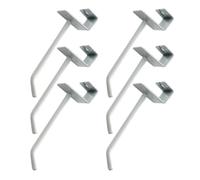 WRITWAA 6pcs White Iron Commodity Shelf Display Hook 5.7mm Thick Tube Rust-Resistant Non-Fading Suitable for Supermarket Shelf