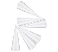 WRITWAA 6pcs White Polystyrene Foam Cone Shapes for Crafts, 30cm X 11.3cm Christmas Foam Tree Forms for DIY Wedding, Floral Arrangements, Holiday Decorations