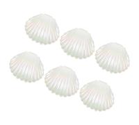 WRITWAA 6pcs White Seashell Candy Boxes Portable Pp Small Trinket Holders with Elegant Shell Shape for Wedding Party Favor Packaging and Storage