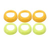 WRITWAA 6pcs Wide Neck Bottle Screw Rings with Leakproof Dust-Proof Caps Plastic Feeding Bottle Replacement Parts for Feeding Supplies