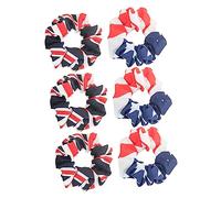 WRITWAA 6Pcs Women Headdress Hair National Flag Patterns Random Styles Ponytail Holders England Flag American Flag Hair Bands for Stylish Everyday Use