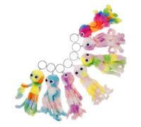 WRITWAA 7pcs Colorful Kawaii Stuffed Octopus Plush Keychain Cute Bag Charm and Car Keyring Decoration Multifunctional Ocean Animal Accessories Gift for Friends and Family