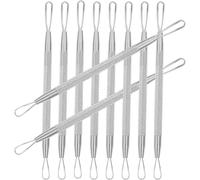 WRITWAA 7pcs Stainless Steel Double-headed Beauty Tools Pimple Remover Set for Pinching Whiteheads and Removing Blackheads with Mixed Color Handles, Effective Pore Cleaning Random Color
