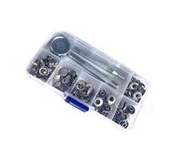 WRITWAA 83 Pcs Stainless Steel Snap Button Spring Buckle Set with Assembly Tools and Storage Box Metal Fasteners Clasp Buttons for DIY Craft Accessories and Clothing Closures