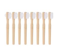 WRITWAA 8Pcs Dual-Headed Firm Nylon Denture Toothbrush Set for False Teeth Cleaning, Double-Sided Oral Care Brush for Retainers and Partial Dentures in Oral Hygiene