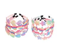 WRITWAA 8pcs Headbands for Heart and Star Print Gradient Rainbow Hairbands Soft Elastic Hair Accessories for Birthday Party and Daily Wear