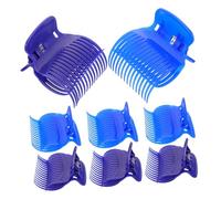 WRITWAA 8pcs Heated Roller Clips Hair Curler Claw Clamps for Medium and Short Hair Heat Insulation Curling Styling Tool Salon Hairdressing Blue and Purple