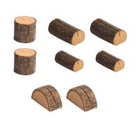 WRITWAA 8pcs Memo Clip Set with Synthetic Wood Base, Rustic Photo Holders for Postcards and Memorandum, Unique Natural Wood Shape, for Bedroom and Reception Room Decoration