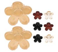 WRITWAA 8pcs Mini Flower Hair Clips Small Claw Clips Rhinestone Plastic Easy to Use Hair Accessories for Women