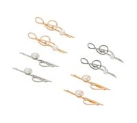 WRITWAA 8pcs Musical Note Hair Clips Alloy Imitation Pearl Inlaid Barrettes for Women Girls Decorative Hair Accessories