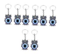 WRITWAA 8pcs Owl Keychain Pendants Decorative Evil Eye Hanging Keychains for Bag Unique Design for Boys and Girls Friends Family Creative Owl Ornaments