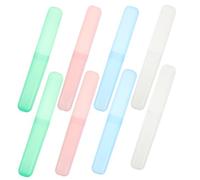 WRITWAA 8Pcs Portable Travel Toothbrush Holder Individual Plastic Toothbrush Cases for Camping Family Trips and Shared Spaces Compact Design