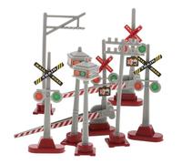 WRITWAA 8pcs Railroad Signal Lights Model Train Traffic Signs for DIY Sand Table Decorations Mini Scale Traffic Signals for Model Railway Scenery Educational for Skill and Safety