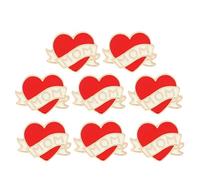 WRITWAA 8pcs Red Heart Enamel Brooch Pin Set for Mom Versatile Decoration and Alloy Material, Stylish Lapel Pins for Scarves and Anniversaries