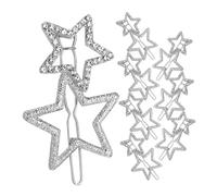 WRITWAA 8pcs Sparkly Star Hair Clips Durable Barrettes for Thick Hair Lightweight Decorative Accessories for Versatile Hairstyles and Glamorous Looks