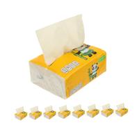 WRITWAA 9Packs Bamboo Pulp Extraction Tissue Paper Healthy Wettable Napkin for Hotels Restaurants Public Use Natural Unbleached Hygiene Paper