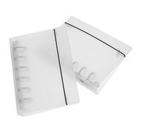 WRITWAA A5 6 Hole Loose Leaf Binder Notebook Cover 2Pcs, PP Refillable Folder with Elastic Strap, Waterproof for Home, School and Office