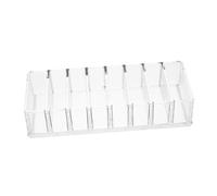 WRITWAA Acrylic Makeup Pallet Organizer Cosmetic Holder 8-compartment Storage Box 22x9x4.5cm for Vanity Tabletop Cosmetics Display and Pressed Powder Storage