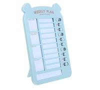 WRITWAA Adjustable Blue Habit Tracker to-do List Board with Multiple Interchangeable Cards, Pp Material Daily and Weekly Planner Can be Placed on Desk or Hung on Wall
