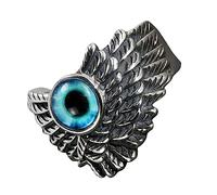 WRITWAA Adjustable Evil Eye Open Ring for Women and Chic Geometric Blue Eye Finger Jewelry Stylish Cocktail Party Accessory for Daily Wear and Special Occasions