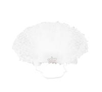 WRITWAA Adjustable White Non-woven Cat Bridal Veil with Crown Pattern, Charming Wedding Party Accessory for Cats Weighing 2-35kg, Ready to Wear Pet Wedding Cosplay