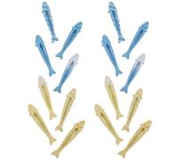 WRITWAA Alloy Fish Hair Clips 16Pcs Mini Snap Barrettes for Women Hair Styling Pins in Blue and Yellow for Casual Use